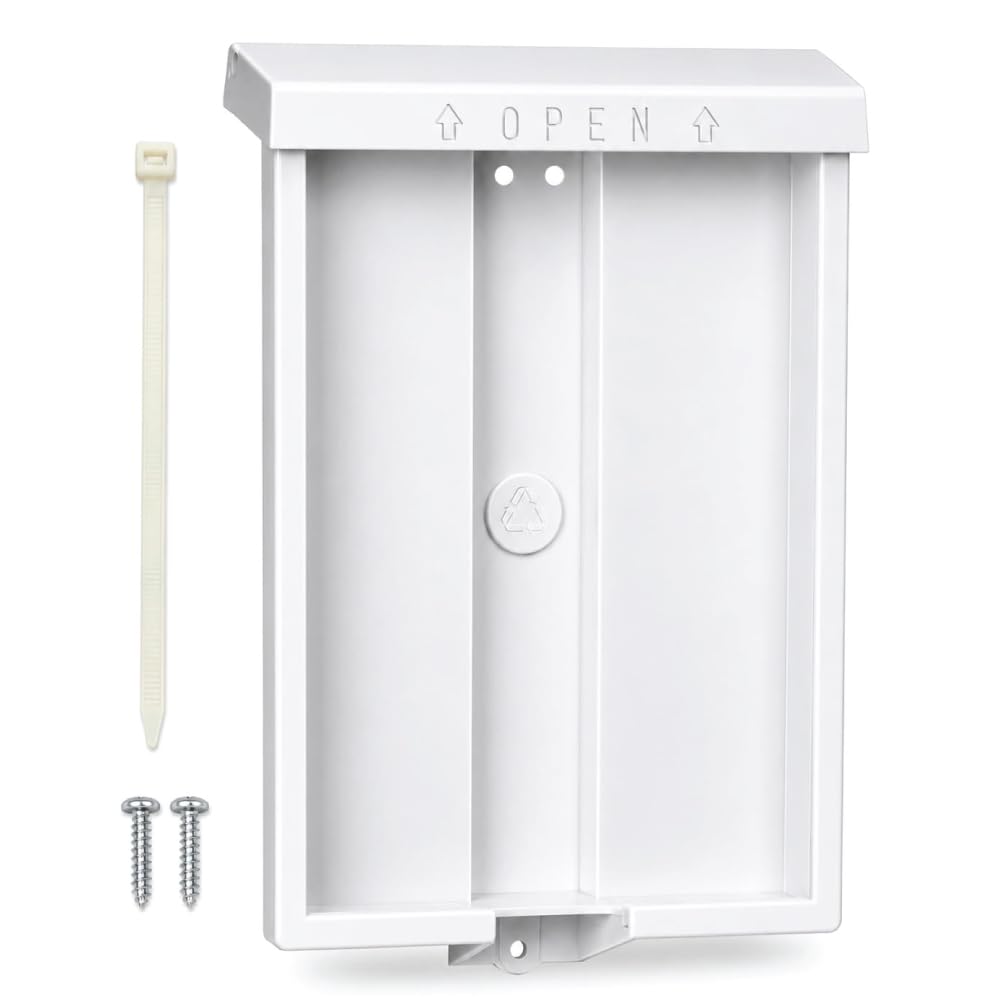 SourceOne 8.5 "x 11" al aire libre de bienes raíces estilo folleto soporte con tapa – color blanco – resistente a los rayos UV