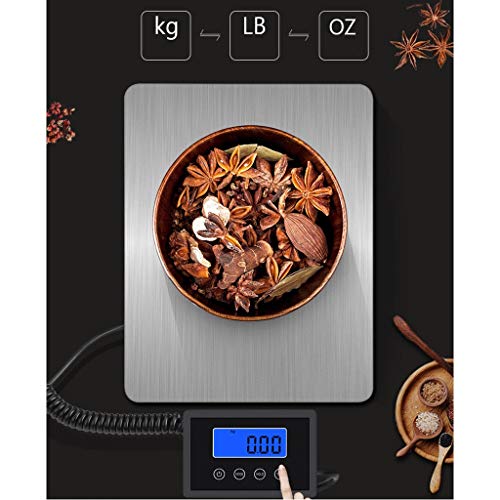 Báscula electrónica digital alta precisión 180Kg plata miniatura 6