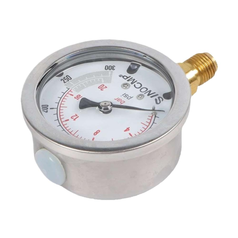 Manómetro Hidráulico 2Mpa 0-20Bar 0-300Psi Compatible Con Sistemas De Transmisión Universales