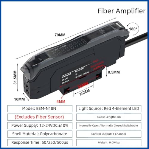 Sensor de fibra óptica M3 para evitar fallos de lectura en objetos opacos 4