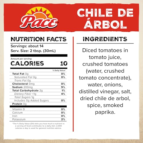 Image of Pace Chile de Arbol Hot Salsa, 16 oz Jar
