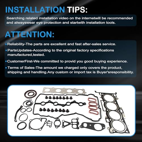 Image of Kessocco 20910-2GU03 22311-2G700 20910-2GA02 21443-25000 G4KJ 2.4 Engine Overhaul Gasket Set Kit for Hyundai Tucson Sonata Santa Fe Sport Kia Optima Sorento Sportage 2.4L