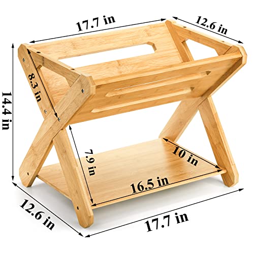 Okllen Kids' Book Caddy with Shelf, Bamboo Bookcase Book Storage Organizer, Book Rack Book Shelf Organizer for Toddlers, Bedroom, Playroom, Nursery, Sturdy, Including Installation Instruction - Image 4