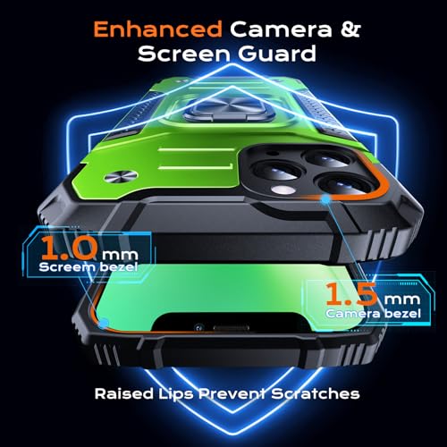 Image of Anqrp Heavy Duty Case for iPhone 11 Pro Case with Enhanced Ring Holder Grip Stand, Military Grade Shockproof Rugged Drop Protective Silicone Hard Slim iPhone 11 Pro Phone Case Cover,Spring Grass