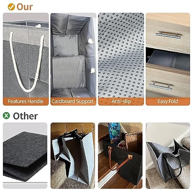 Stair Basket for Stairs with Handle, Staircase Baskets for Carpeted and Wooden Stairs,16 Step Storage Laundry basket for Stairs, Toys, Clothes, Books, Tools, Magazine, with Hard Board, Anti-slip