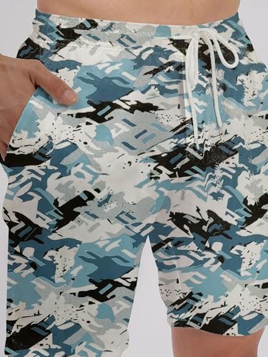 Image of Amazon Brand - Anarva Mens Camouflage Printed Co-ord Set | Half Sleeve Shirt and Shorts Set | Casual Summer Outfit for Beach, Travel, Vacation -