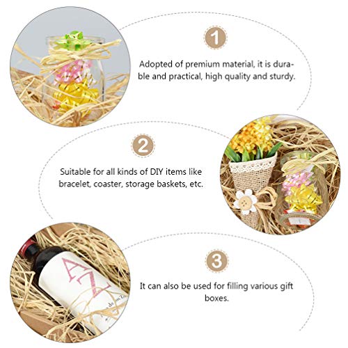 4 peças de fita de ráfia natural, fita de ráfia de Natal para artesanato e fita de embalagem