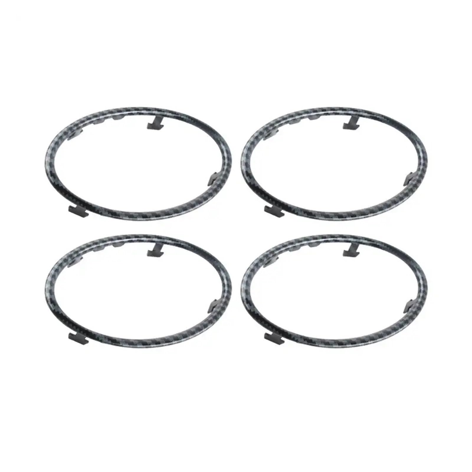 Car Interior Sticker 1/4Pieces Car Air Conditioning Trim Outlet Decoration Circle Ring Sticker for Focus 2 MK2 2005-2013(4pieces Carbon-Fiber)