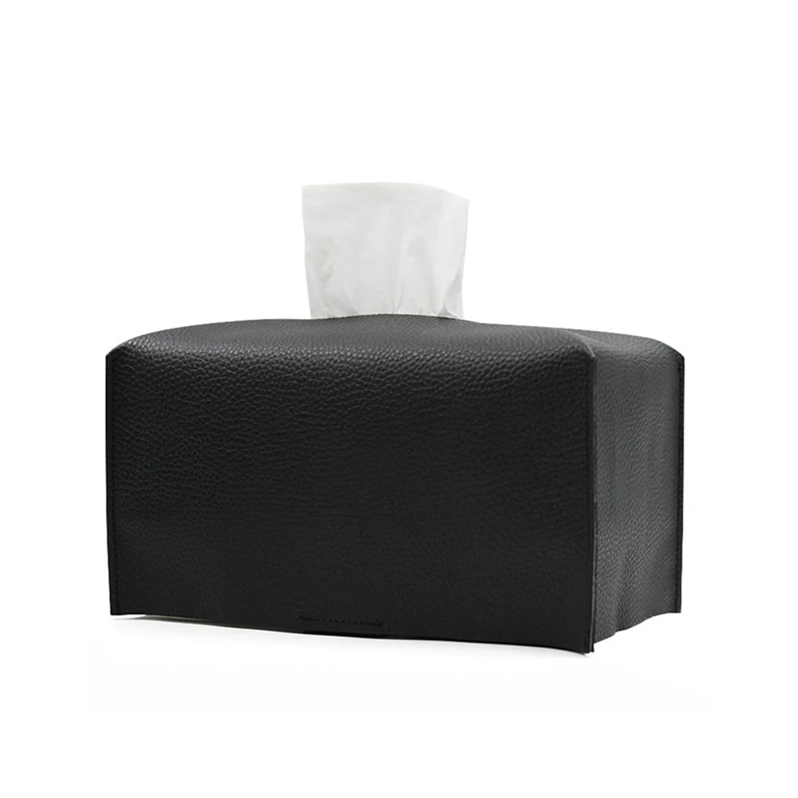 Eefpxwtz Black Household Square Tissue Box， Tissue Box Holder Cover Leather Square Case Multicolor For Livingroom Toilet Bathroom Car(Black)