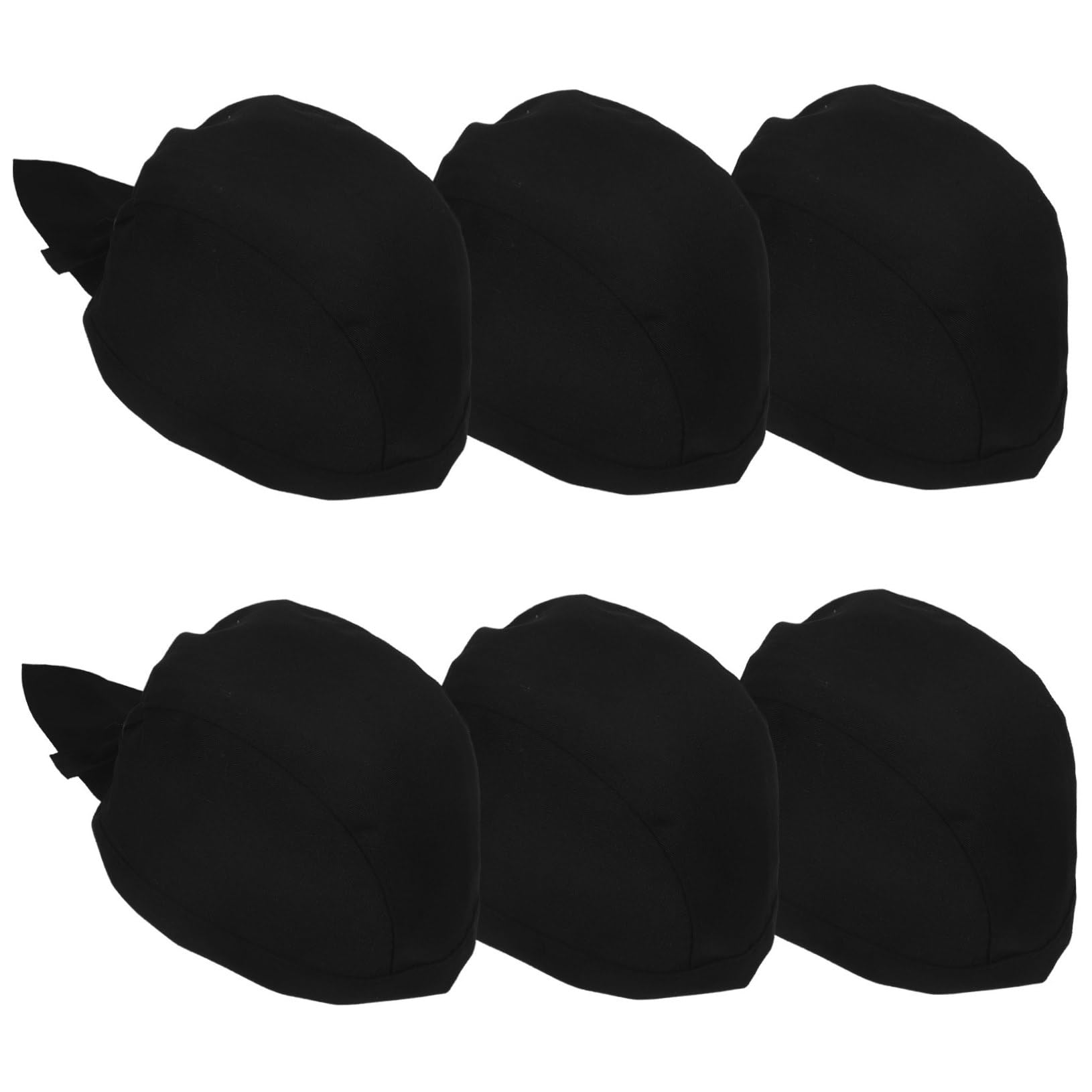 6 Gorros de Chef Protegen del Aceite Negro de Algodón Resistentes al Desgaste para Cocineros en Barbacoa y Café