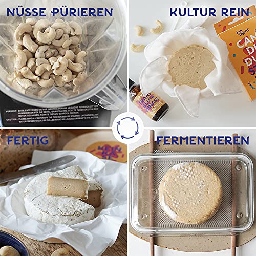 Fairment Starter Kit Keinkäse - vegane Käsealternativen selber machen Set, Käse aus Nüssen, Cashew Käse, Bio Käse zum selber machen, Veganer Cheese, DIY Käse - Image 5