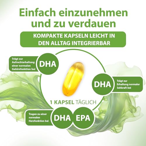 Vita Schnell Omega 3 Algenöl – 60 hochdosierte Kapseln mit 250mg EPA und DHA – Vegan, glutenfrei & laktosefrei – Ohne Allergene – nachhaltig produziert – Bild 5