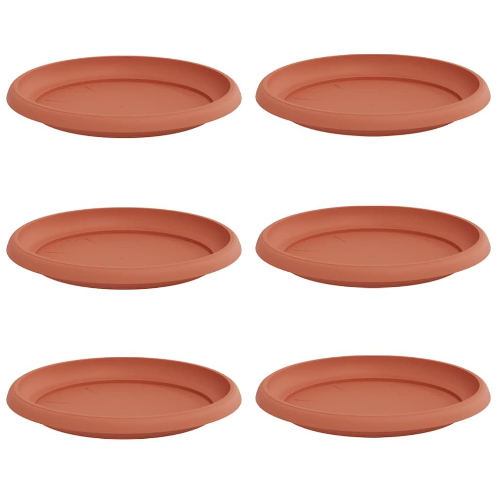 Soucoupe pour jardinière de balcon et terrasse : lot de 6 coupelles 21,5 cm