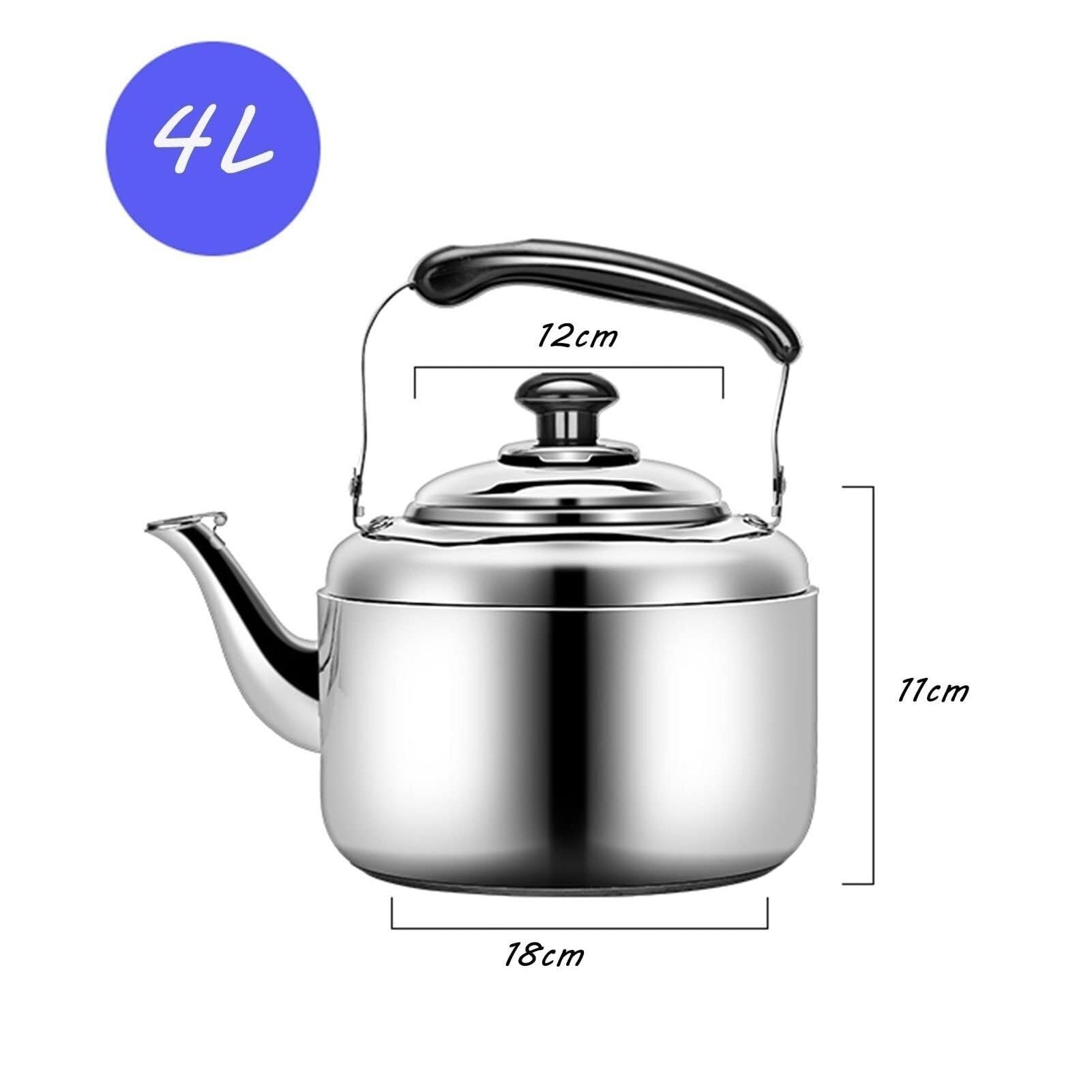 Bollitore fischiettante classico 304 - Opzioni 3L/4L/5L, fischio forte, riscaldamento rapido & compatibile con 4 tipi di cucine(4L)