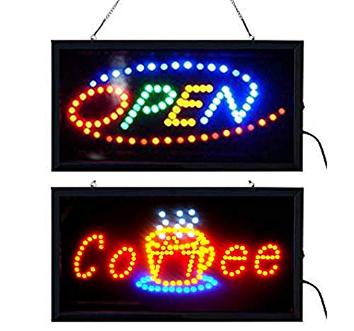 Deluxe LED Open Sign and Coffee Sign Combo 19