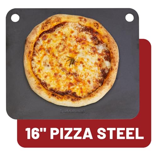 ROCKSHEAT 16 x 13.4 inch Pizza Steel Heavy Duty Heats 20X Faster Baking Steel Premium Carbon Steel Baking Plate for Perfectly Crispy Pizzas and Breads Ideal for Home and Commercial Use