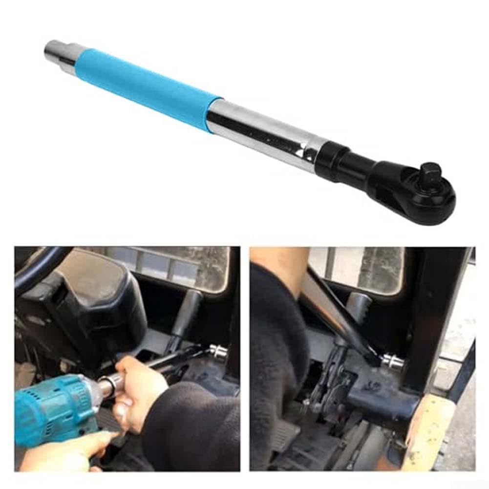 Schnellwechsel-Versatz-Verlängerungsschlüssel Elektrische Ratsche Kettenantrieb Schlüssel-Verlängerer, Kompatibel 1/2" Stecknuss, Arbeitssparendes Werkzeug für Mechaniker, Blau (1 Set)(1 piece)