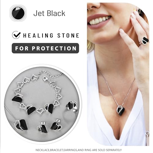 Image of Leafael Gift Necklaces for Women, Infinity Love Birthstone Heart Crystal Pendant, Birthday Anniversary Jewelry for Wife, Mom, and Her, Silver Plated, 18 inch + 2 inch Adjustable Chain