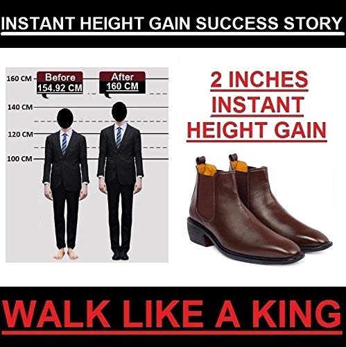 Image of BXXY Men's Height Increasing Elevator Faux Leather Office Wear Chelsea Boot