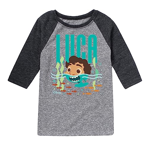 Disney Luca - Half Human Half Sea Monster Luca - Toddler and Youth Raglan Graphic T-Shirt