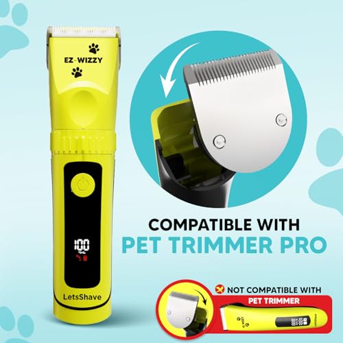 Image of Letsshave EZ‑WIZZY Pet Trimmer Pro Replacement Blade - Pack of 2 | Sharp & Whisper‑Quiet | Ceramic Blades | Dogs, Cats and All other Furr Animal Grooming