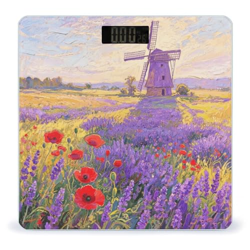 Báscula Digital de Baño Vintage Flowers con Pantalla LED