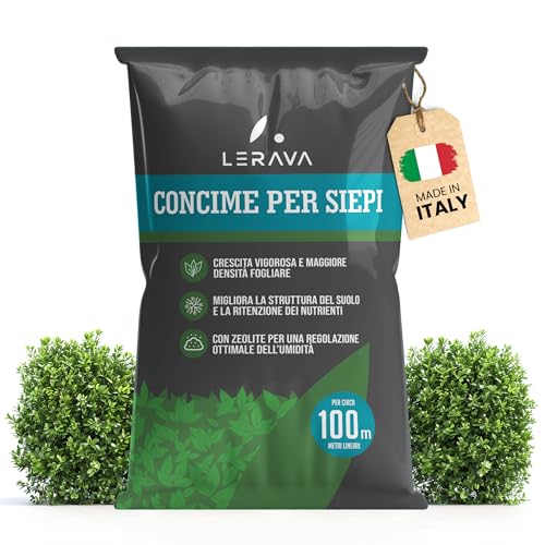 LERAVA Concime siepe (4,6 kg) - fertilizzante a lenta cessione - crescita rigogliosa - per siepi verdi e dense - ideale per photinia - effetto a lunga durata - rilascio graduale dei nutrienti
