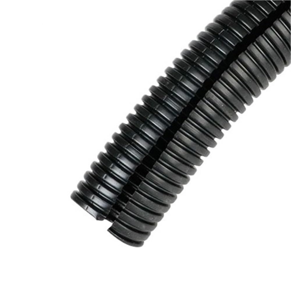 Tubo de Revestimiento Corrugado de Apertura, Tubo Negro de PP, Tubo de Revestimiento de arnés de Cables de Polipropileno for Equipo, 1 Pieza(20METERS*13MM)