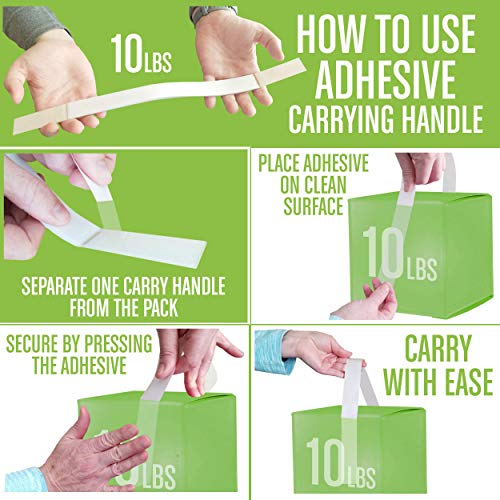 Longchain Adhesive Carry Handle, Adhesive Carrying Handle Strap, Use As Carry Strap For Moving Boxes, Stick On Handle For Carrying Items, 10 Pound Carry Load, 25 Handles Included, Strong Adhesive #TOP1
