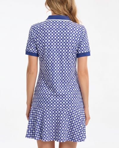 Image of YEXPINE Polo Dress for Women Short Sleeve Ruffle Hem Golf Tennis Summer Mini Dresses