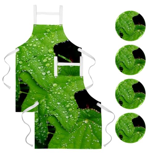 Tablier de serveuse vert sauvage parfait pour pâtisserie et bistrot