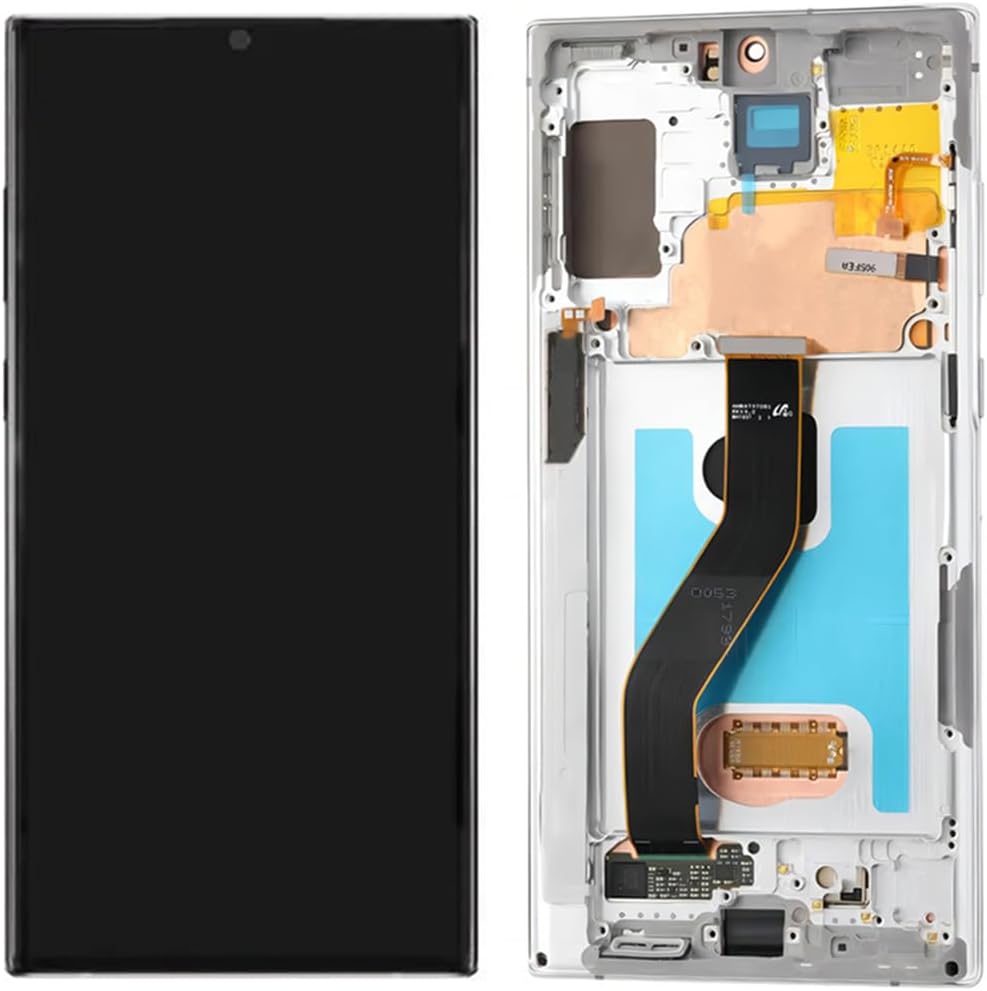 OLED Galaxy NOTE10 Plus Screen Replacement for Samsung NOTE10PLUS 5G Display Touch Screen Digitizer Assembly SM-N975U,SM-N975U1,SM-N976U LCD Support Fingerprint (with White Frame+Tools)
