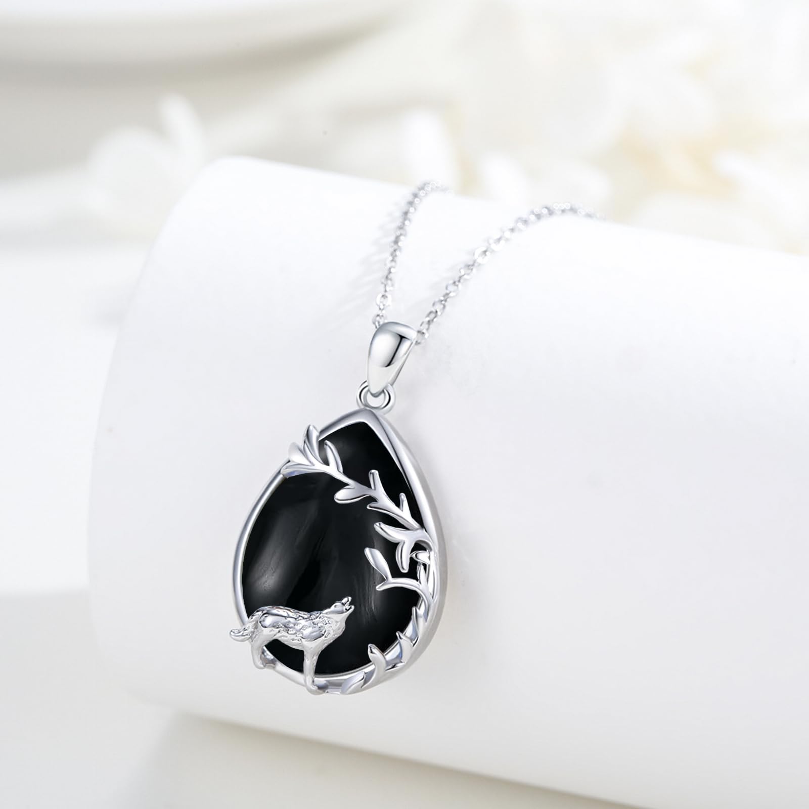 Wolf Kette Sterling Silber Wolf Halskette Wolf Anhänger Geschenke Weihnachts für Damen Teenager Mädchen
