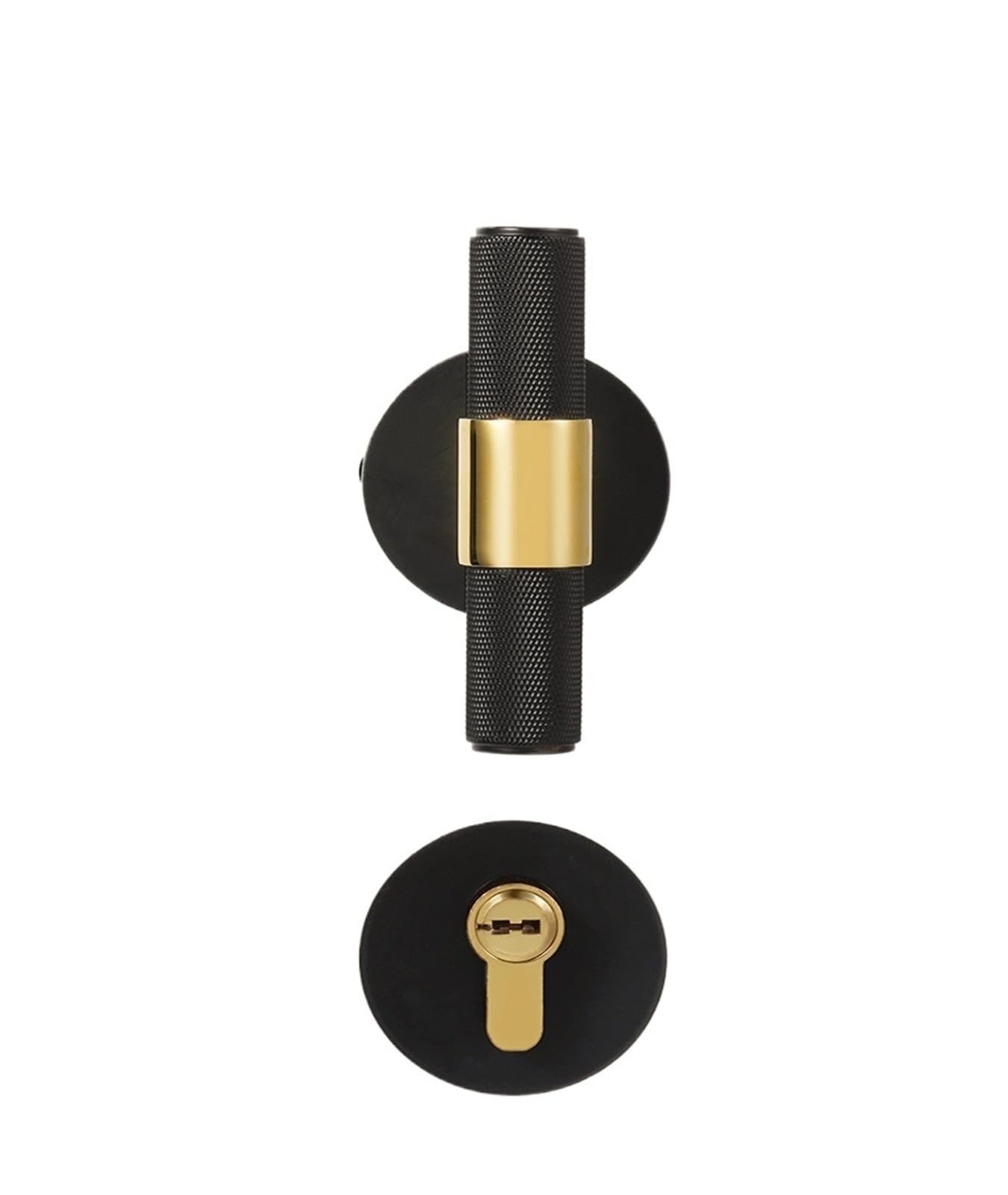 OPTEPYOE Brass Door Lock Set T-Lever(Dummy Lock)