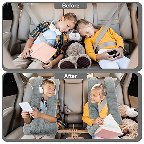Almohadas de viaje para auto cuello y cuerpo 2 pcs gris miniatura 4