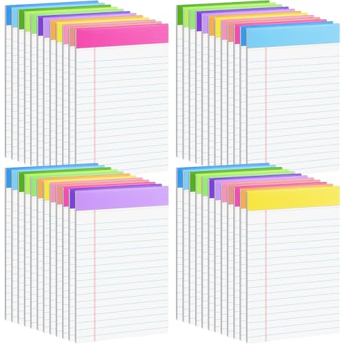 Image of 36 Pack Legal Pads 5 x 8 Inch Rainbow Notepads Wide Ruled Writing Pads