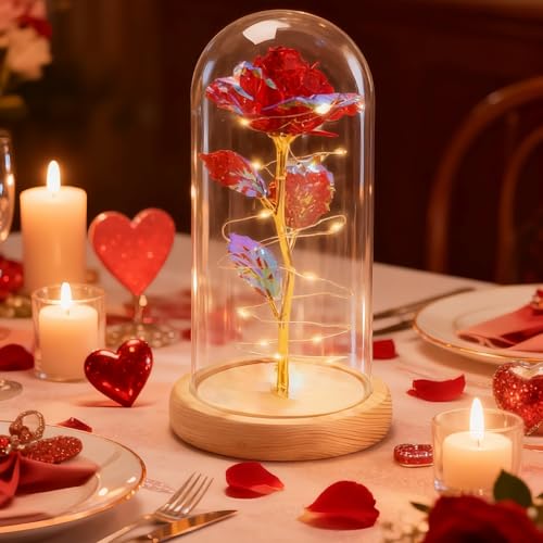 HipTree Birthday Gifts Decorations for Women Christmas Rose Gifts for Mom