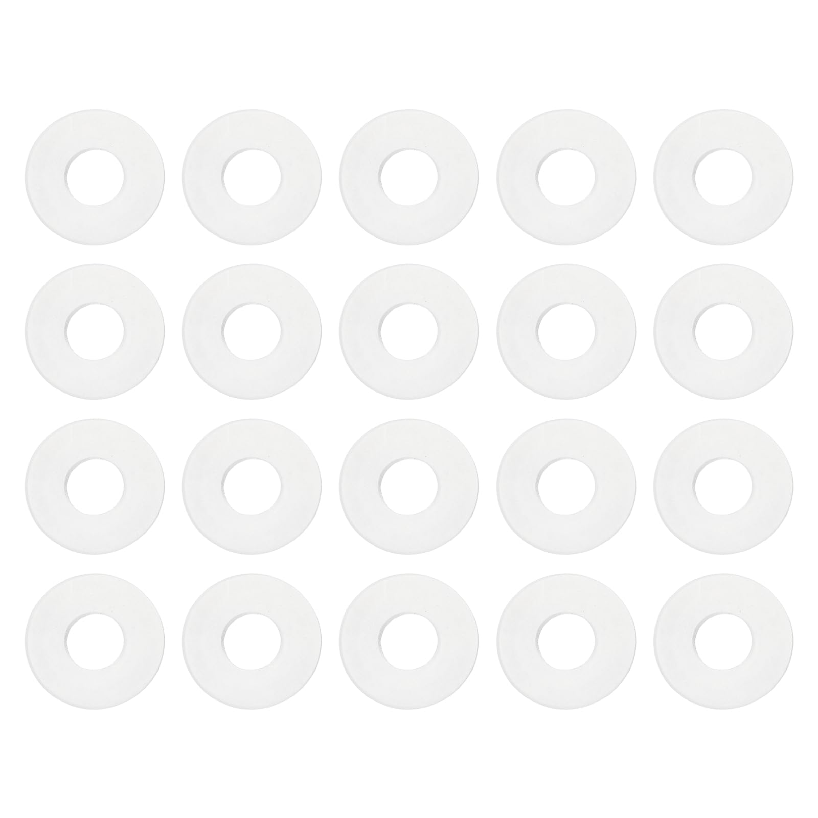 PATIKIL M5 Silicone Flat Washer, 20 Pcs 5mm ID 10mm OD 1.5mm Thick Plain Washer Grommets O-Ring Sealing Gasket Spacer for Faucet Pipe Water Hose Shower Door Handles, White — image 1