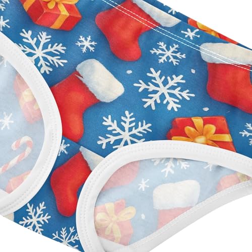 Joisal Red Christmas Stocking Snowflake Panties for Girl Girls Underwear Toddler Cotton Fancy Briefs Kids Undies 2t4