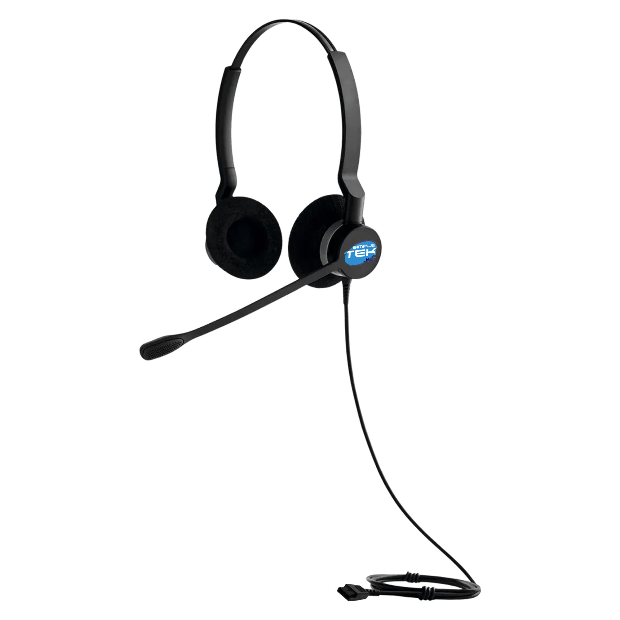 SIMPLETEK - Cuffie professionali cablate Quick Disconnect, con cancellazione del rumore e attacco rapido, per call center e telefoni da scrivania
