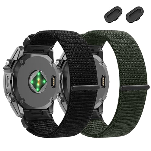 Image of 22mm Nylon Watch Bands for Garmin tactix 8 /Fenix 8 pro 47mm /Fenix E /Fenix 7 /Fenix7 Pro /Fenix 6 Pro /Fenix 6,QuickFit Sport Band for Fenix5 /Fenix 5 Plus /Forerunner 970 /965 /945 /Descent G2 /G1 Solar