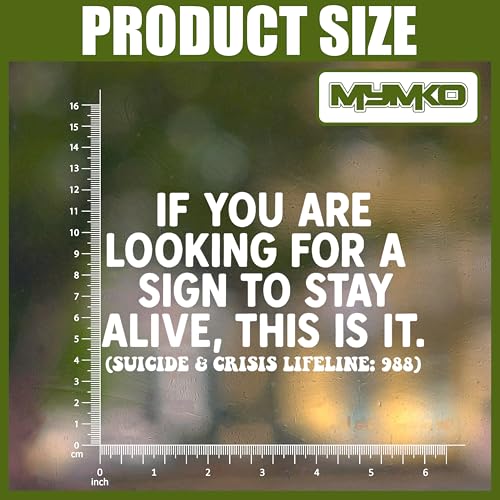 Image of If You're Looking for a Sign to Stay Alive This is It Decal, 988 Car Window Decals, 6 Inches UV DTF Tranfer Car Stickers, Weatherproof Car Truck Window Bumper Sticker, Car Decals for Women Men
