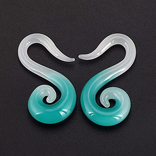 Stuppendux Seahorse Shape Ear Glass Spiral Tapers Plugs Tunnels Expander Hanger Gauges Earrings Stretching Body Piercings Jewelry Gauges 8g 3MM