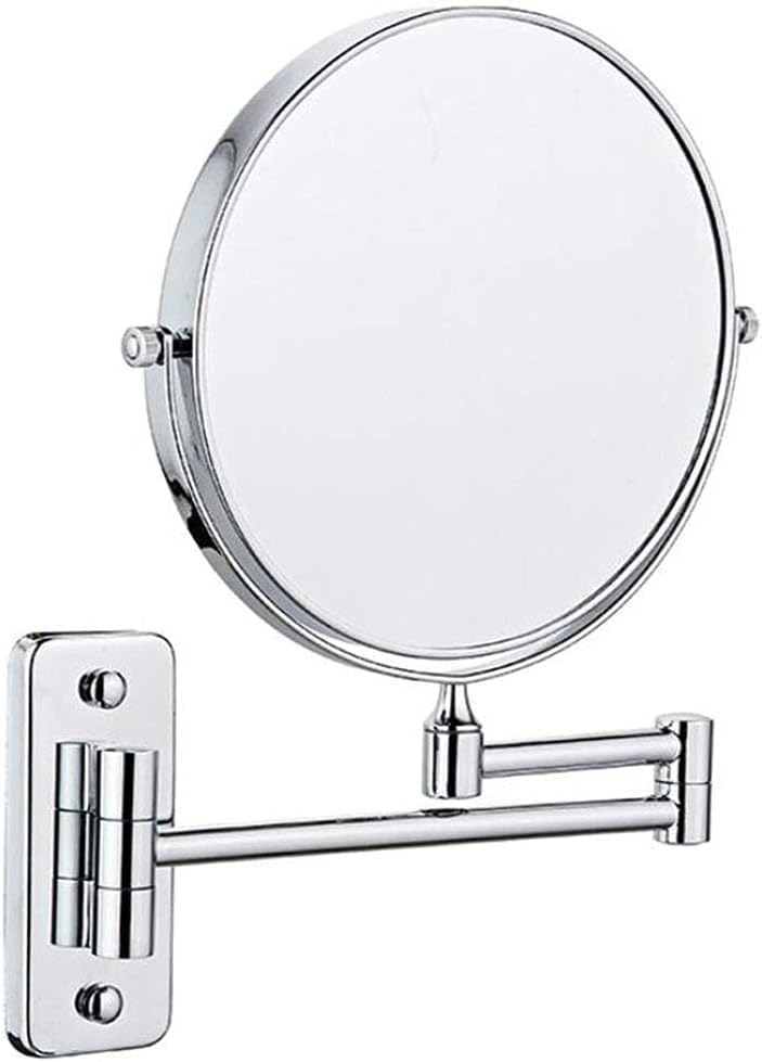 Miroir de maquillage rotatif à 360 degrés avec double face et grossissement 5X pour un rasage précis