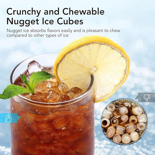 Image of Ice Maker, Stainless Steel Countertop Ice Machine with 44Lbs /24H Output,Timer Function, Self-Cleaning Portable with Freestanding Ice Spoon for Home,Office,Bar