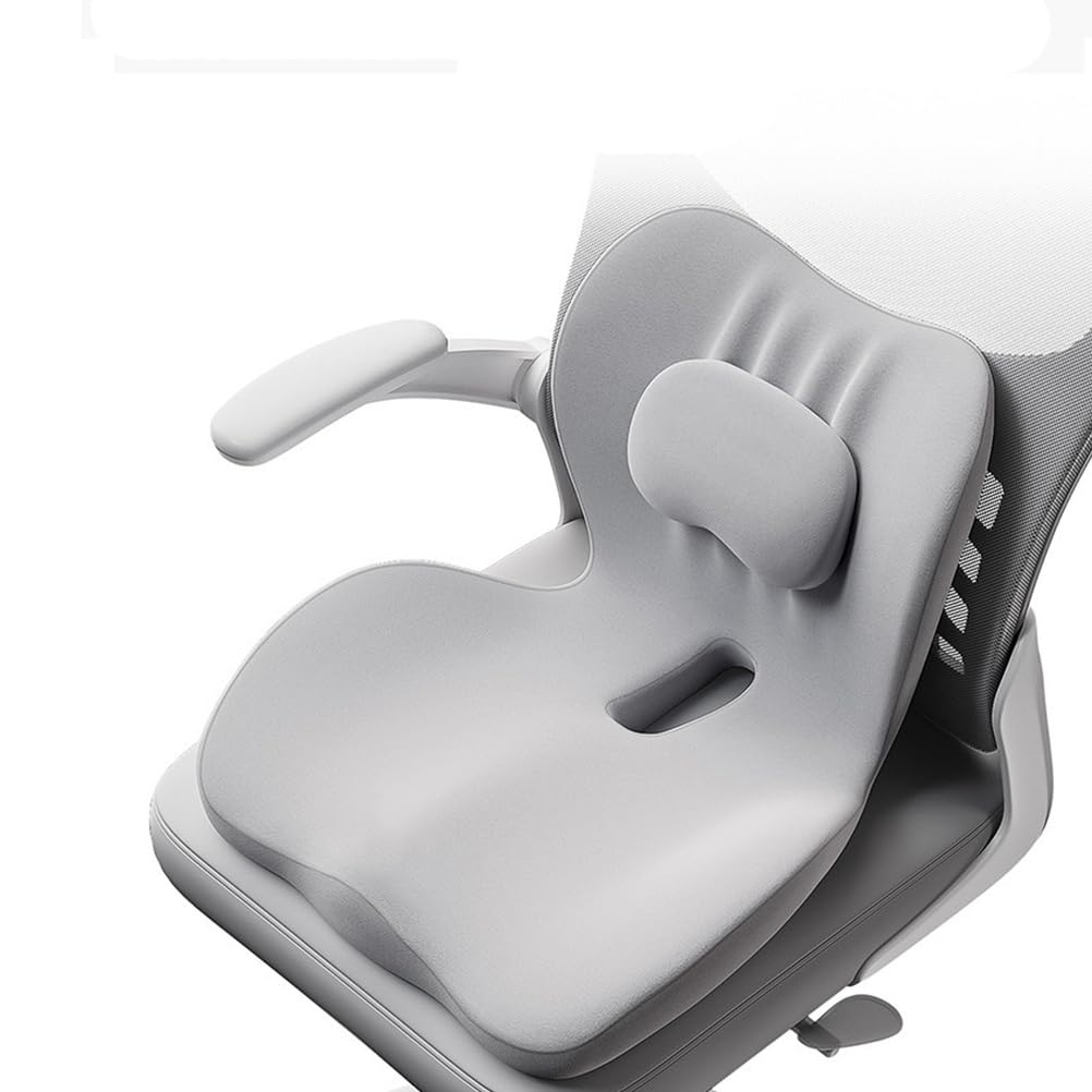 Gris,Cojin Asiento Coche, 2025 Cojin Coxis para Conducir, Cojines Antiescaras de Espuma Viscoelástica, Cojin Coxis Ortopedico, Cojín de Asiento Elevador Transpirable Accesorios para Viajes Largos