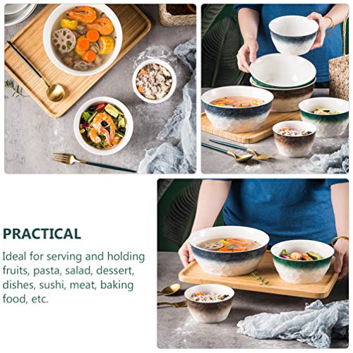 Hemoton Autêntico Japonês Ramen Tigela de Sopa Tigela de Porcelana Conjunto Tigela de Macarrão de Ce