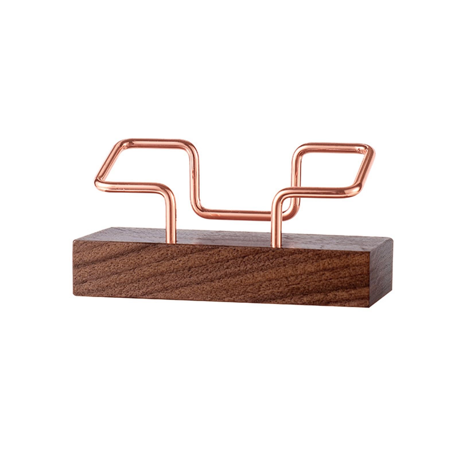 Fzyozzdpasl Rose Gold Business Card Holder Wood Business Card Case Base Desktop Display Stand Simple For Office Home