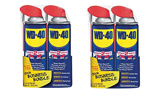 WD-40 Multi-Use Product with Smart Straw Sprays 2 Ways, 14.4 OZ [4-Pack]