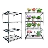 GreenGiggle 2 Pack Plant Stand Indoor Plant Shelf Outdoor,4 Tier Metal Plant...